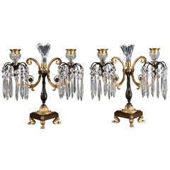Fine Pair of Regency Bronzed Ormolu
Gilt Lacquered Candelabra Fine Pair of Regency Bronzed Ormolu
Gilt Lacquered Candelabra