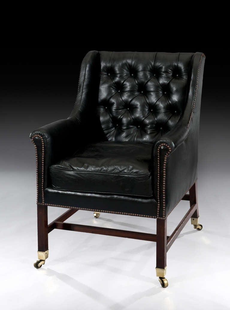 18th Century and Earlier Grand George III 18th Century Gentleman's Library Armchair For Sale