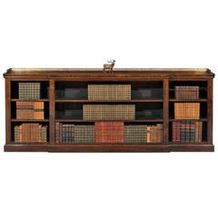 Antique George IV Regency Rosewood Breakfront Bookcase with Gilt Brass