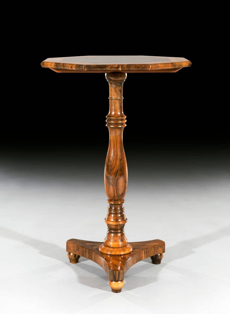 Rare William IV Olivewood Octagonal Occasional Table In Excellent Condition In Bradford on Avon, GB