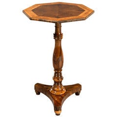 Antique Rare William IV Olivewood Octagonal Occasional Table