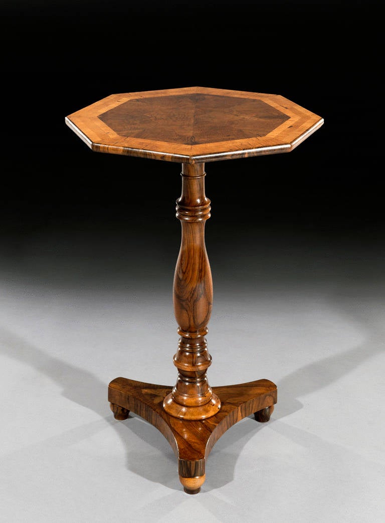Rare William IV Olivewood Octagonal Occasional Table