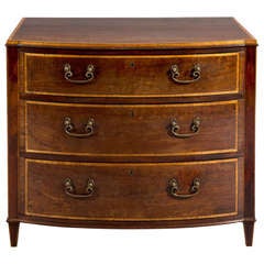 Stunning George III Sheraton Mahogany & Satinwood 3 Drawer Commode