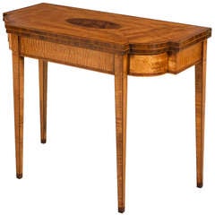 Exceptional Sheraton Period Satinwood Games Table