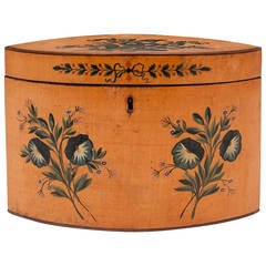 Regency Period Oval Painted Tea Caddy