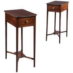 Pair of George III Sheraton Period Mahogany Side Tables