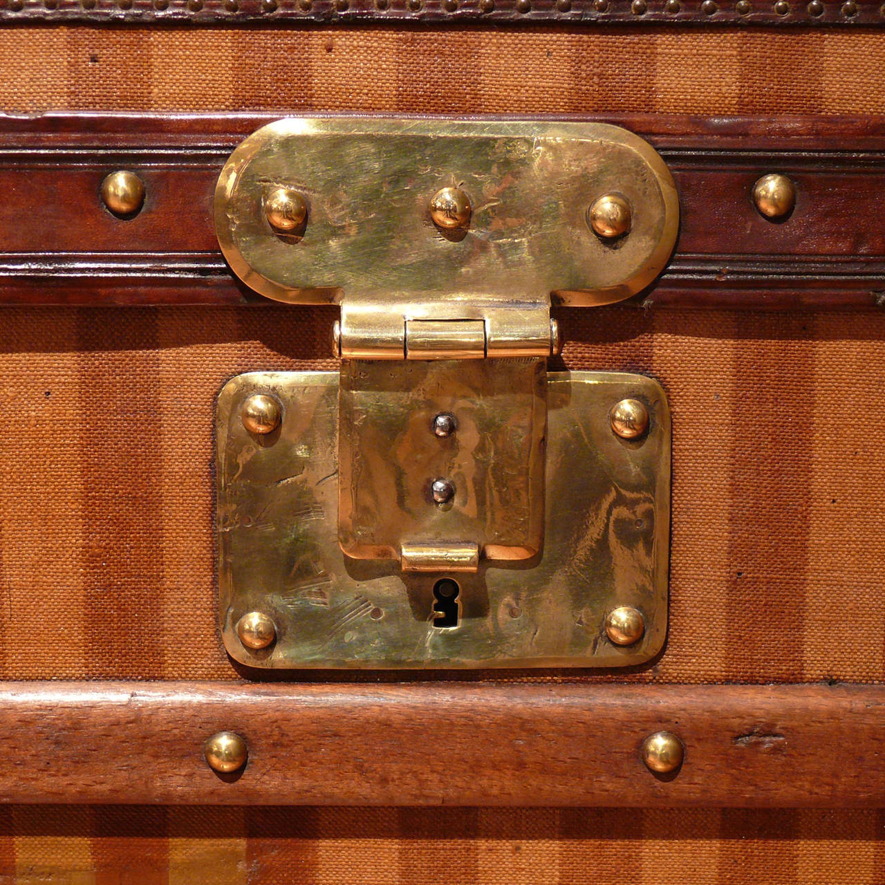 Rare Brass Bound Striped Louis Vuitton Trunk, circa 1885 4