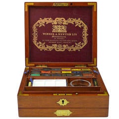 Antique Delightful Winsor & Newton Artists Box, Complete with Paints, circa 1910