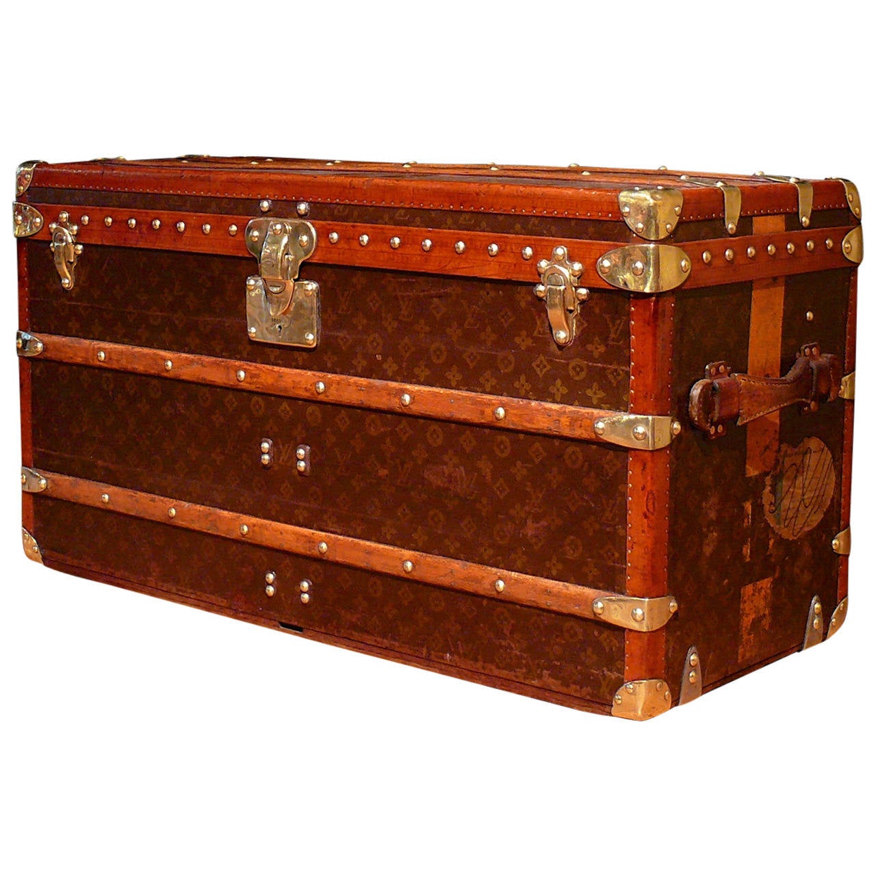 Delightful Louis Vuitton Shoe Trunk with Striped Livery, circa 1935 at 1stdibs