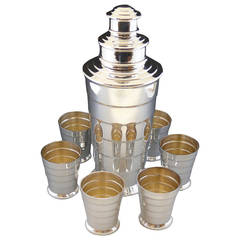 Stylish Art Deco Silver Plated Cocktail Set, circa 1930 Stylish Art Deco Silver Plated Cocktail Set, circa 1930