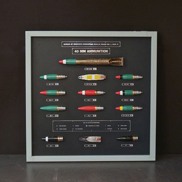 World War II Ammunition Display Board