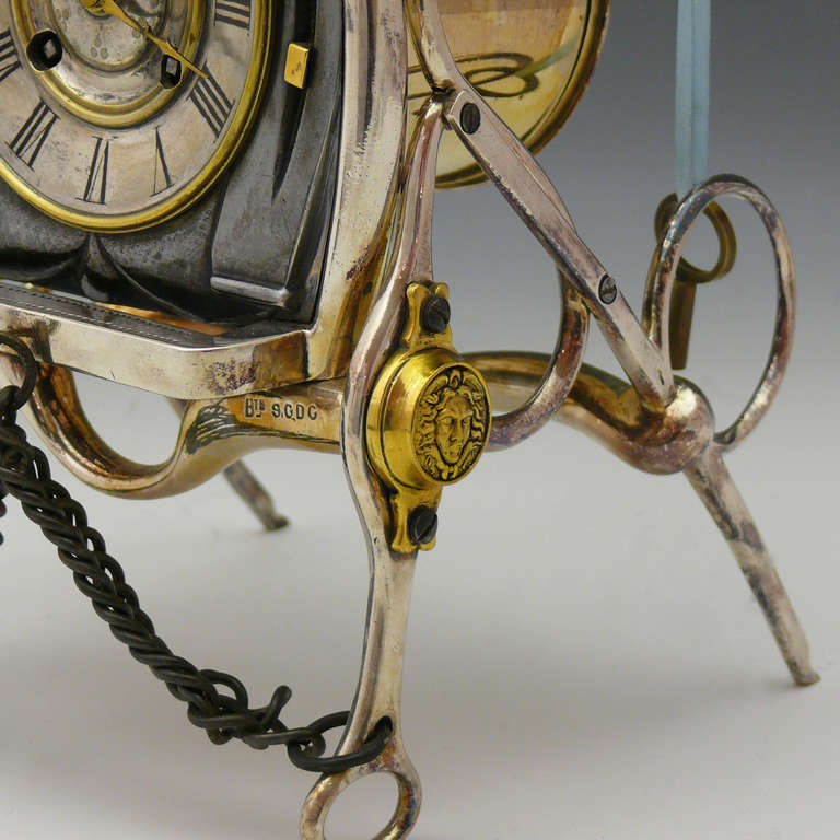 19th Century Equestrian Themed French Mantle Clock circa 1895