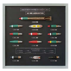 Vintage World War II Ammunition Display Board