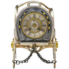 Antique Equestrian Themed French Mantle Clock circa 1895