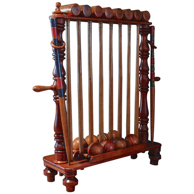 Jaques Croquet Set on Stand at 1stdibs