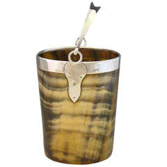 Horn and Silver Ice Bucket