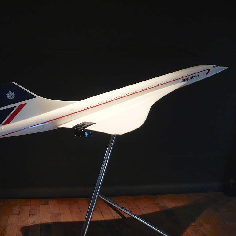 Modern Large-Scale Vintage Aircraft Model of Concorde.