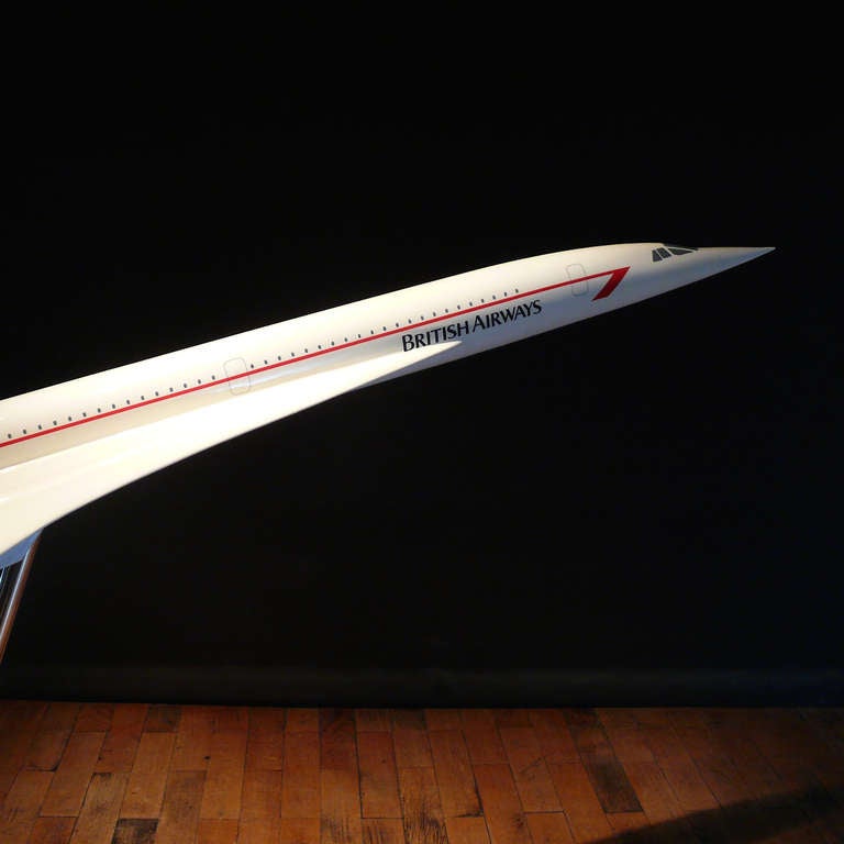 British Large-Scale Vintage Aircraft Model of Concorde.