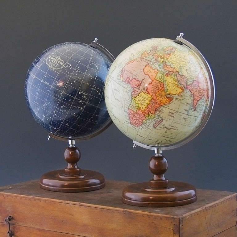 Boxed Set of Terrestrial and Celestial Globes at 1stdibs