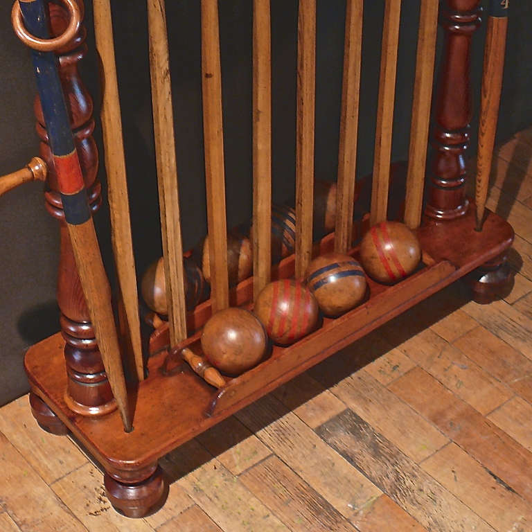 antique wooden croquet set