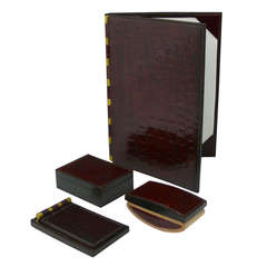 Hermes Crocodile Skin Desk Set Designed By Paul Dupre-Lafon 1
