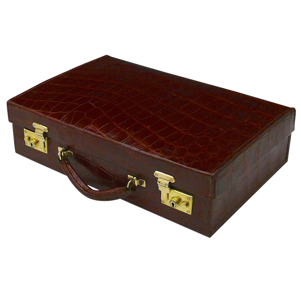 Crocodile Skin Attache Case