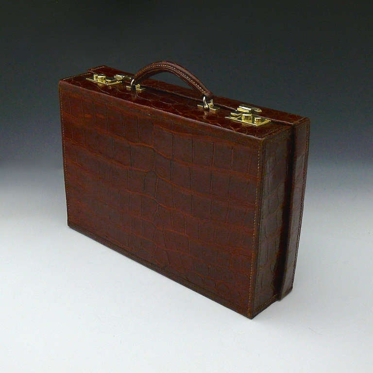 British Crocodile Skin Attache Case