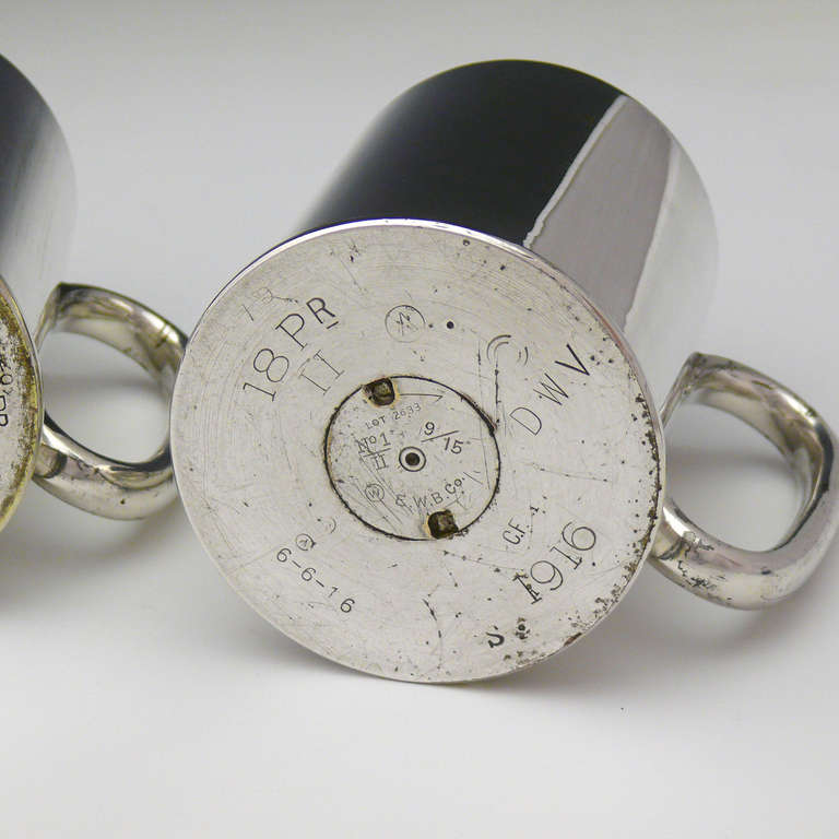 British Pair of Artillery Shell Tankards