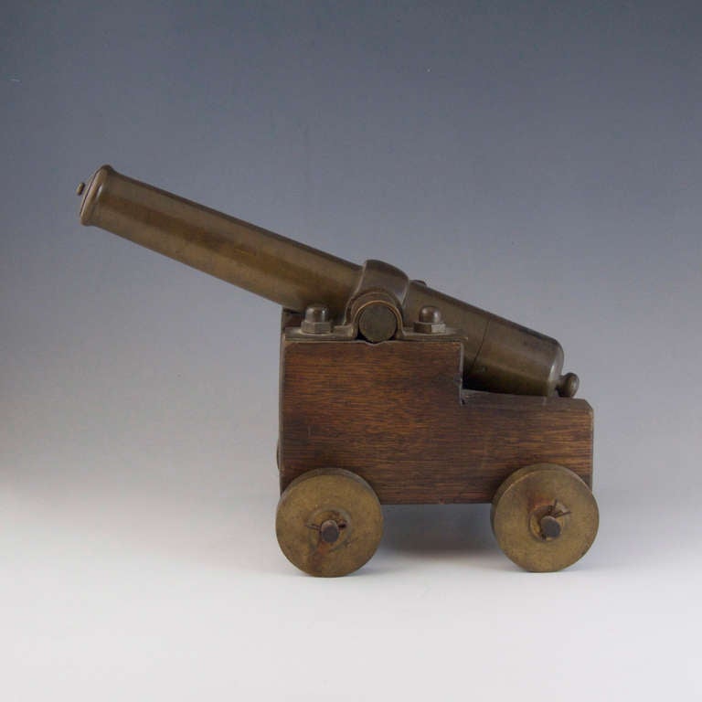 20th Century Small Bronze Starting Cannon