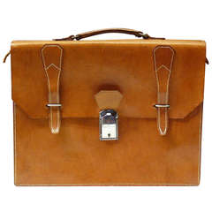Stylish Mid Tan Leather Briefcase Circa 1935