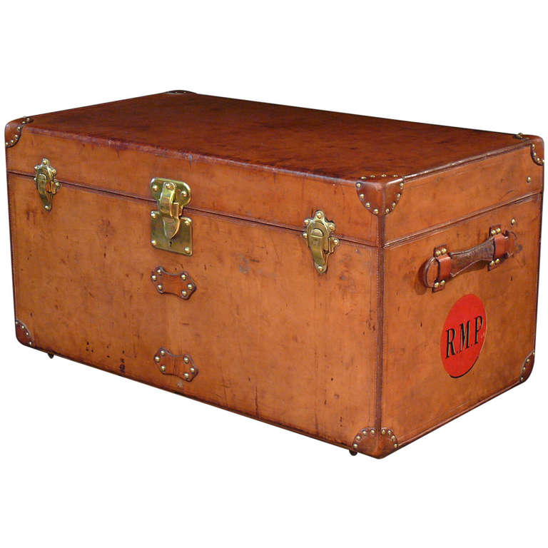 Leather Louis Vuitton Steamer Trunk circa 1900 For Sale at 1stdibs