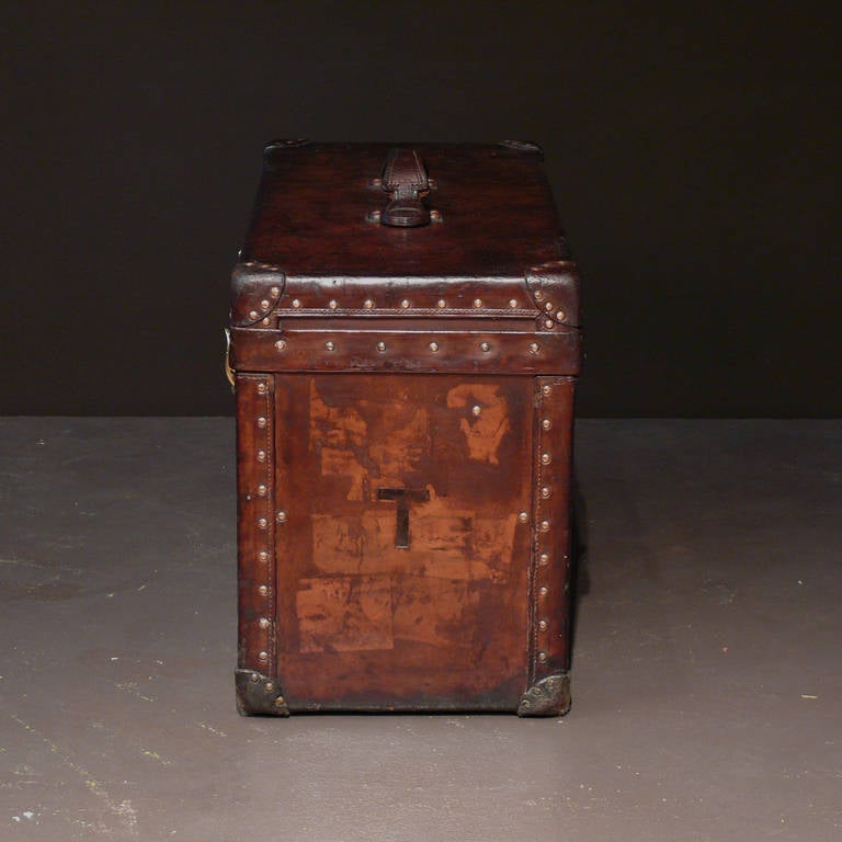 French Small Leather Louis Vuitton Trunk circa 1905
