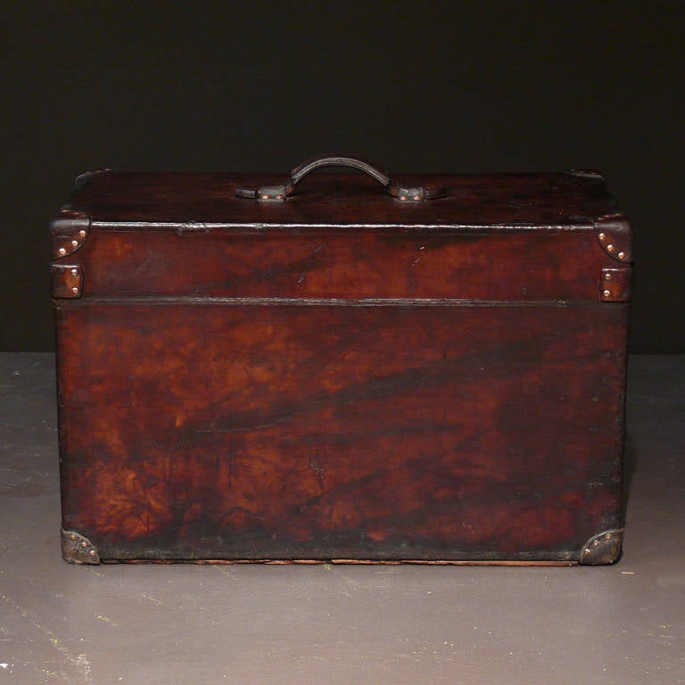 small leather trunk