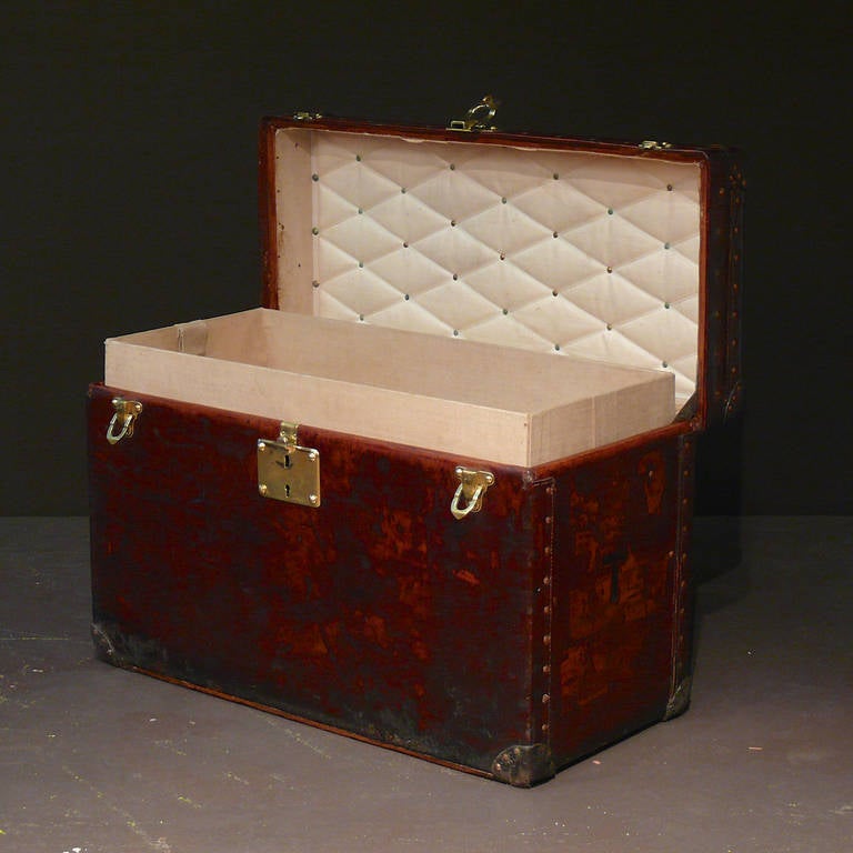 Small Leather Louis Vuitton Trunk circa 1905 In Excellent Condition In London, GB