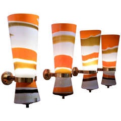 Set Of Four Venini Sconces From The '50s