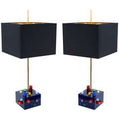 Pair Of "Barbariche" Table Lamps By Roberto Giulio Rida