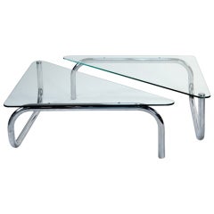 Pair Of Model 2593 Modular Low Tables Manufactured By Fontana Arte