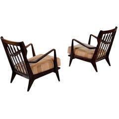 Extraordinary Pair of "Model 516" Armchairs by Gio Ponti for Cassina 