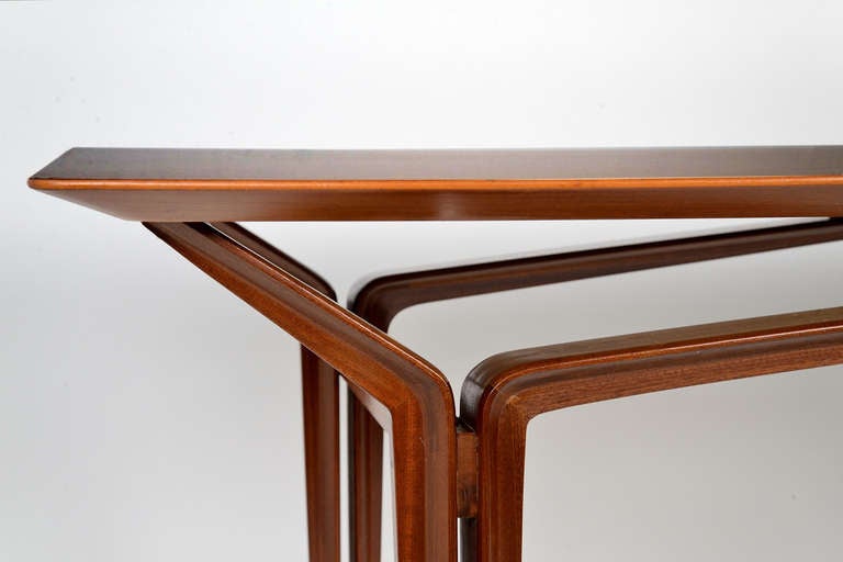 Mid-20th Century Mahogany table attributed to Giulio Moscatelli for Palazzo dell'Arte Cantu' For Sale