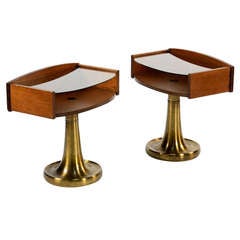 Pair of exceptional 
50s Italian bed side tables