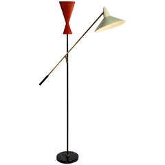 Exquisite '50s double arm floor lamp