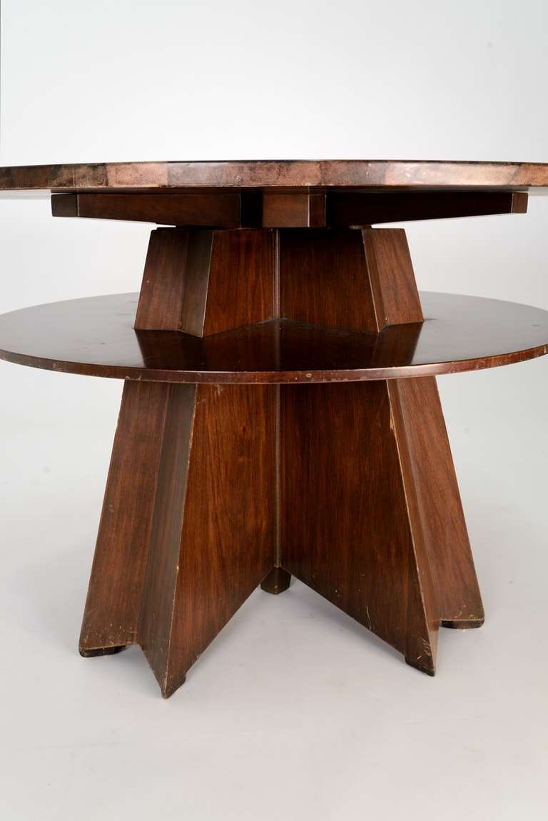 Exquisite Parchment Table Ascribable to Aldo Tura 1