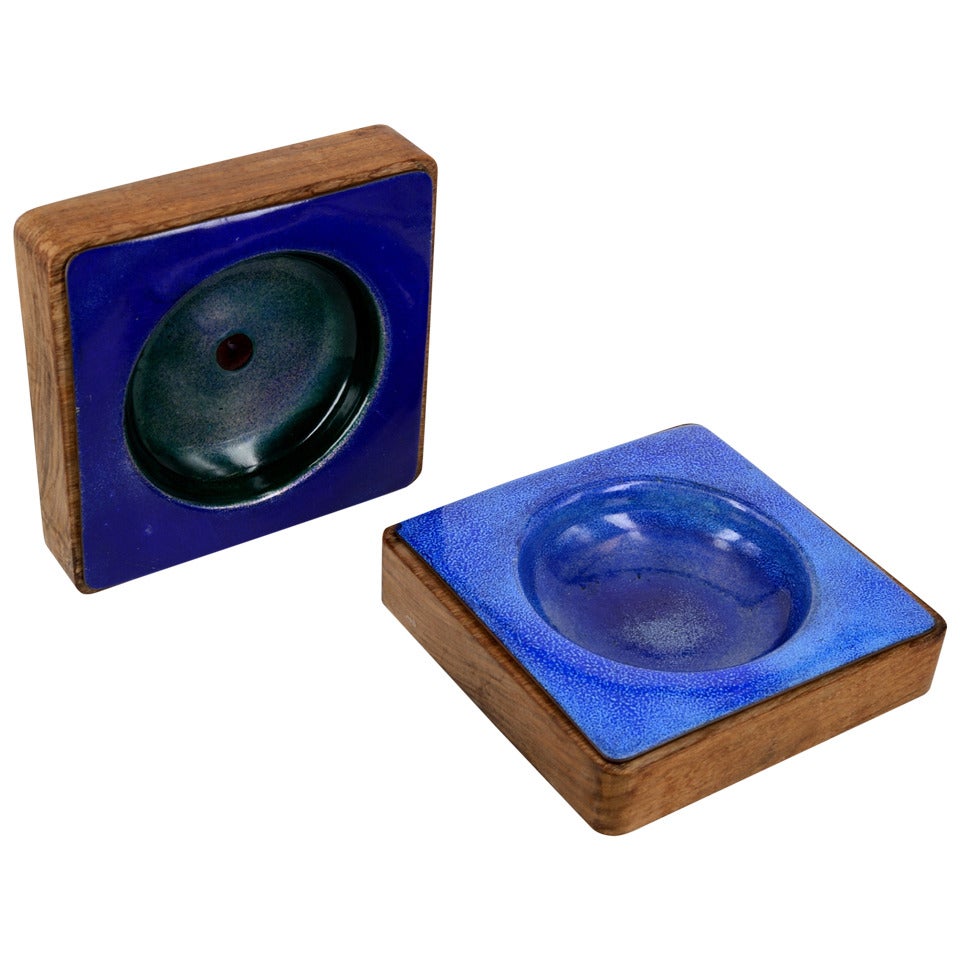 Pair of 1950s Copper Ashtrays by Ettore Sottsass for Il Sestante
