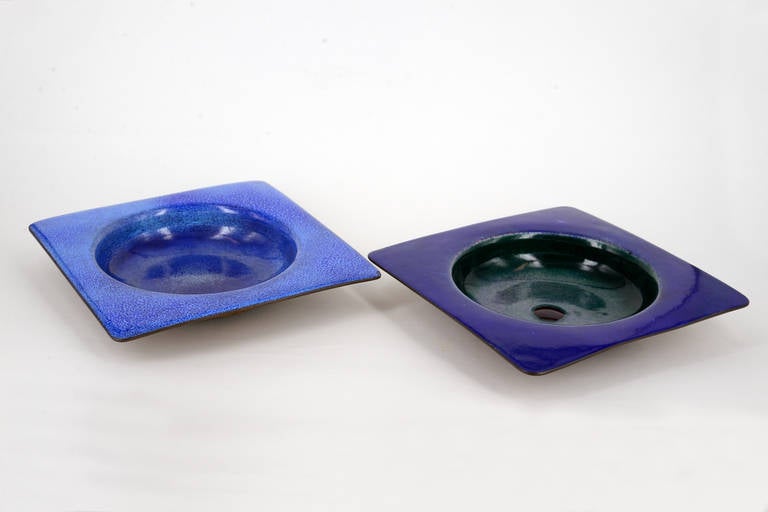 Italian Pair of 1950s Copper Ashtrays by Ettore Sottsass for Il Sestante