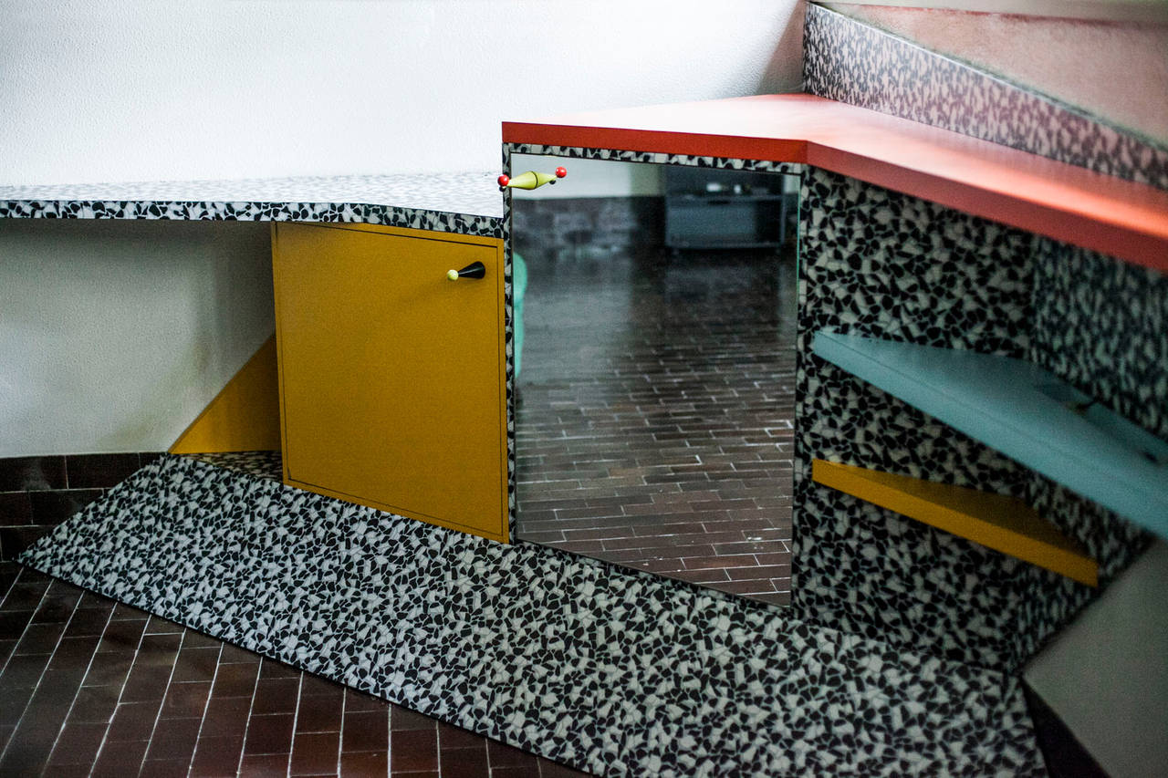 Italian Unique Piece Corner Cabinet by Nanda Vigo, 1980