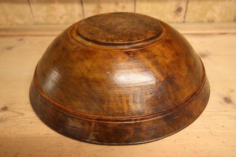 English 19th Century Antique Sycamore Dairy Bowl. 1