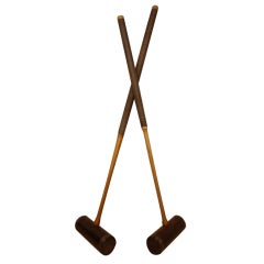 His & Hers 'Jaques of London' Croquet Mallets.