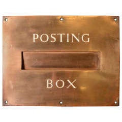 English Edwardian Antique Brass Posting Box Plate