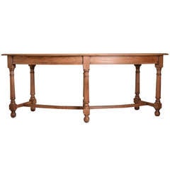 Antique Oak Curved Console Table by Waring & Gillows.
