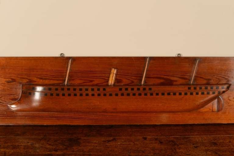 Mounted English Antique Ship Hull Model In Excellent Condition In Lancashire, GB